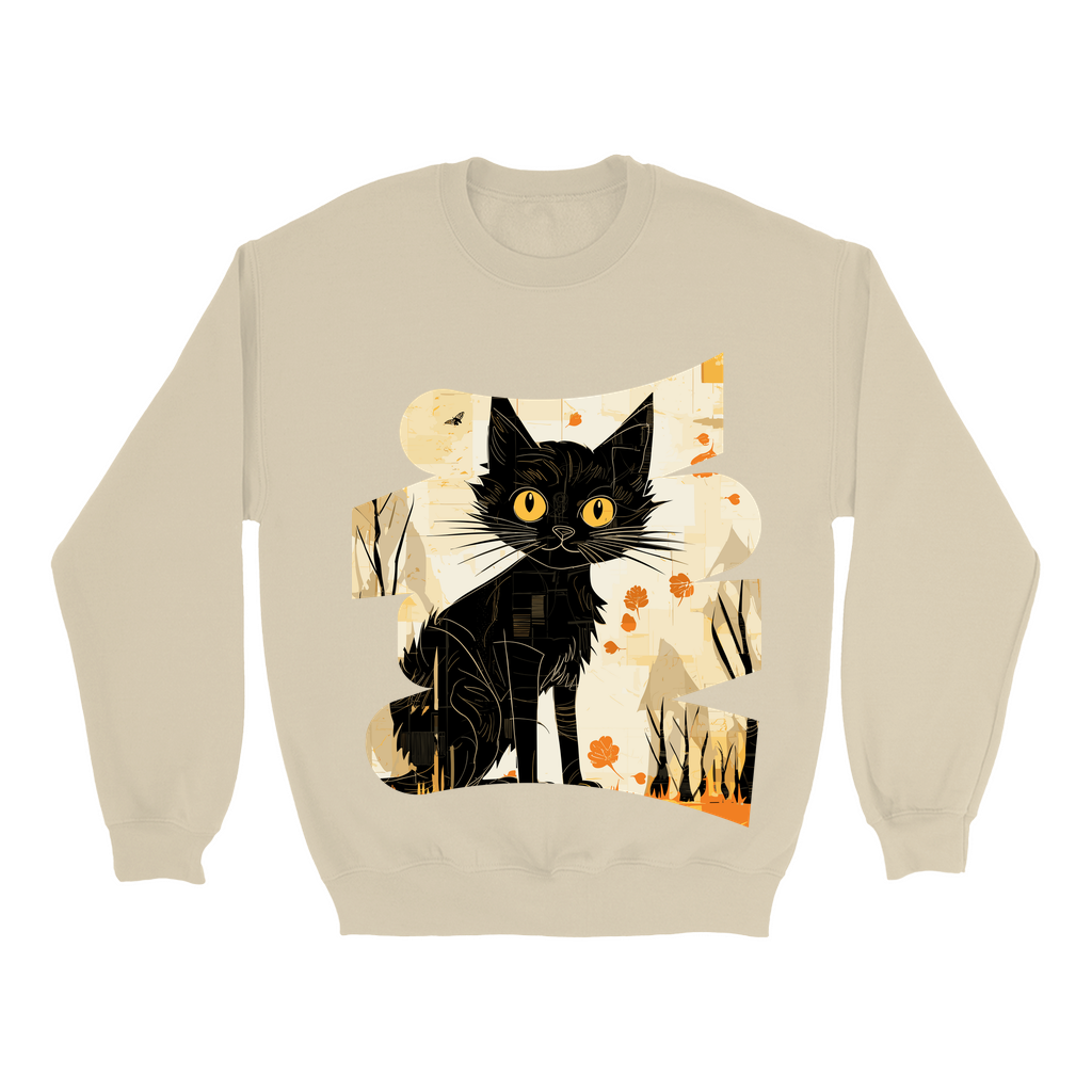 Explore our bewitching collection of Halloween sweatshirts, showcasing the mysterious allure of a black cat on the front.Sh