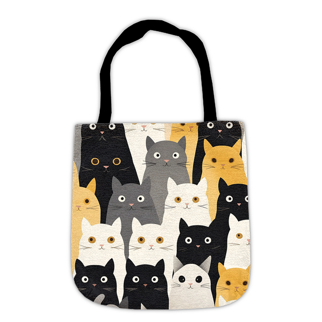 Tapestry Tote Cute Cat Bag Black Hobo Bag Tapestry Shoulder Bag Jacquard Woven Tote Bag Tapestry Tote Kids Grocery Bags Art Cat Mom Bag All Over Print Bags, Cat Lover Tote Bags