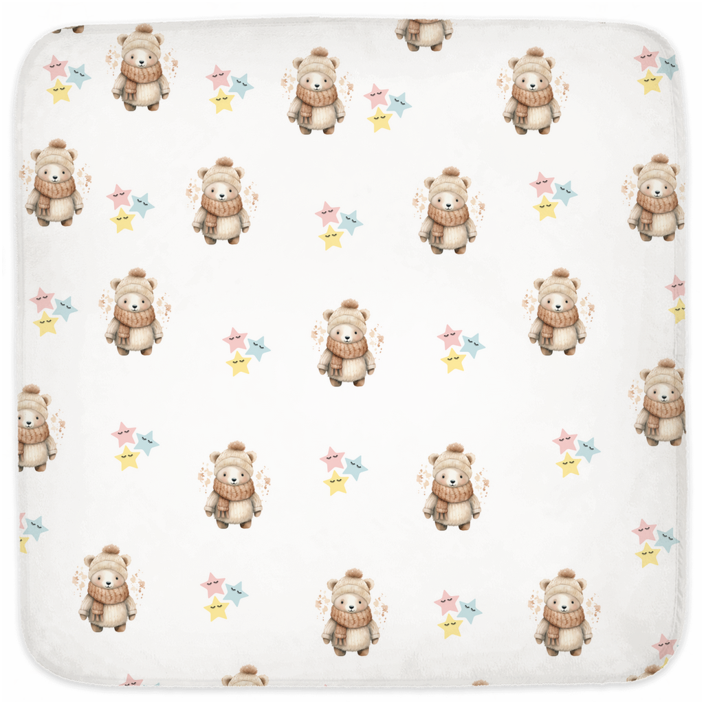 Cuddly After Bath Time:  Baby Polar Bear Hooded Towel - 30x30” (76.2x76.2cm) of Warmth and Whimsy!