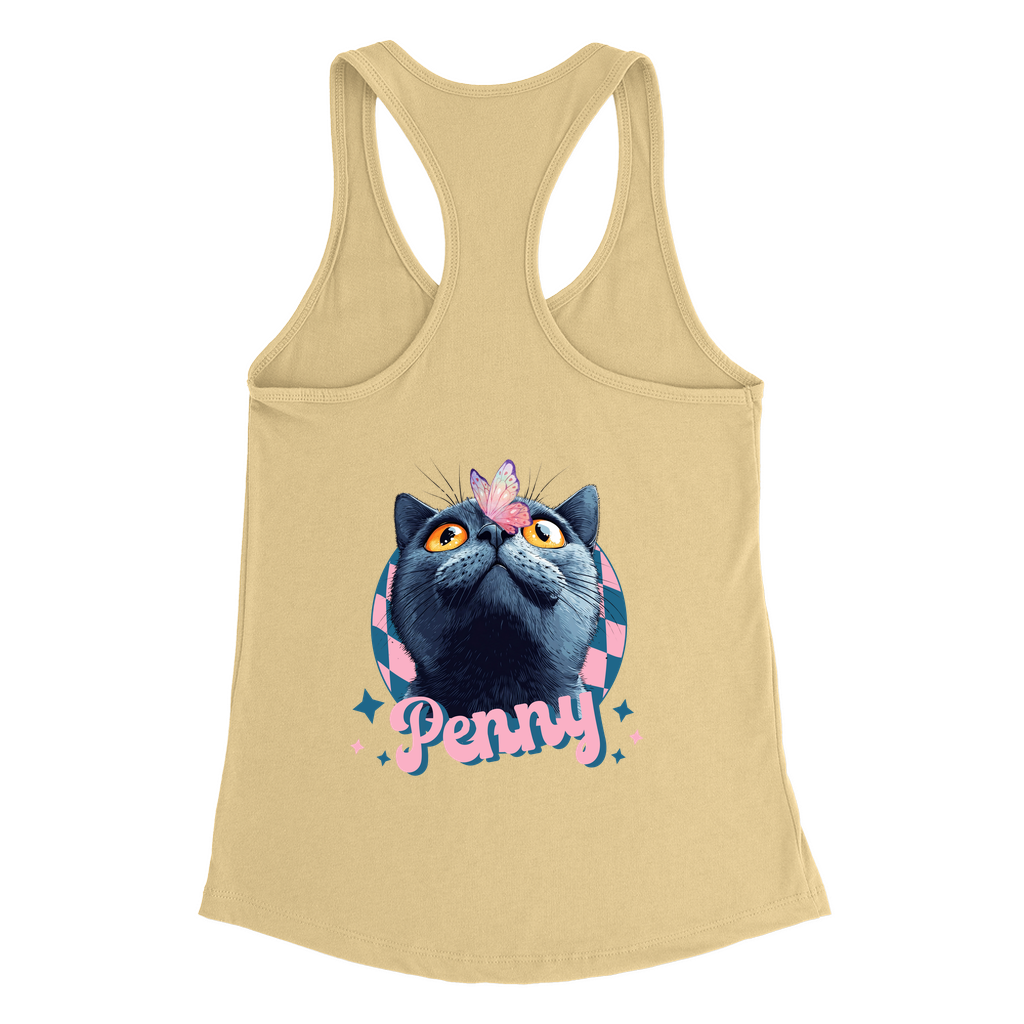 Next Level 1533 Women’s Racerback Tank Top – Whimsical Animal & Insect Portrait.