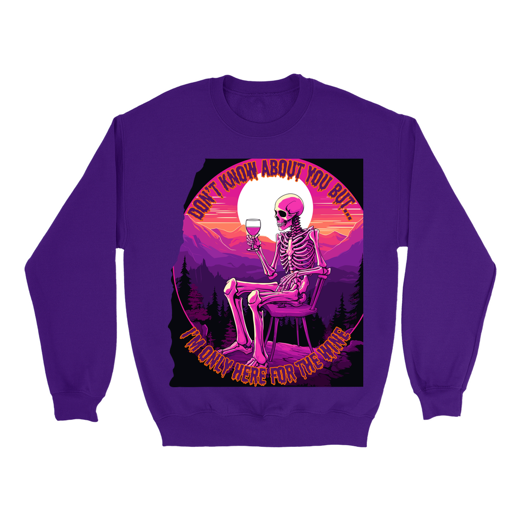 Explore our bewitching collection of Halloween sweatshirts, showcasing the mysterious allure of a drinking skeleton on the front.