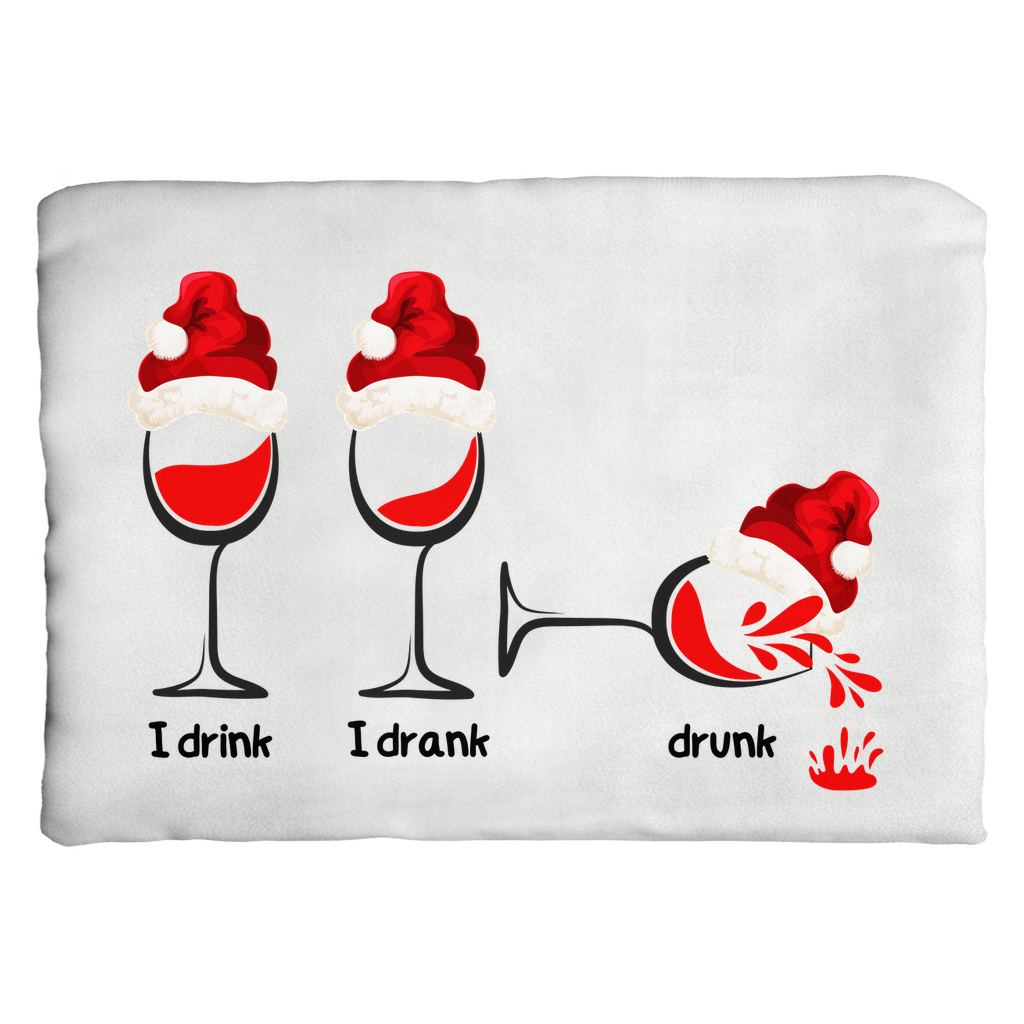 Toast to the Holidays with our Christmas Wine Glass Throw Pillows - Faux Suede, Multiple Sizes, Zippered or Cover Only.