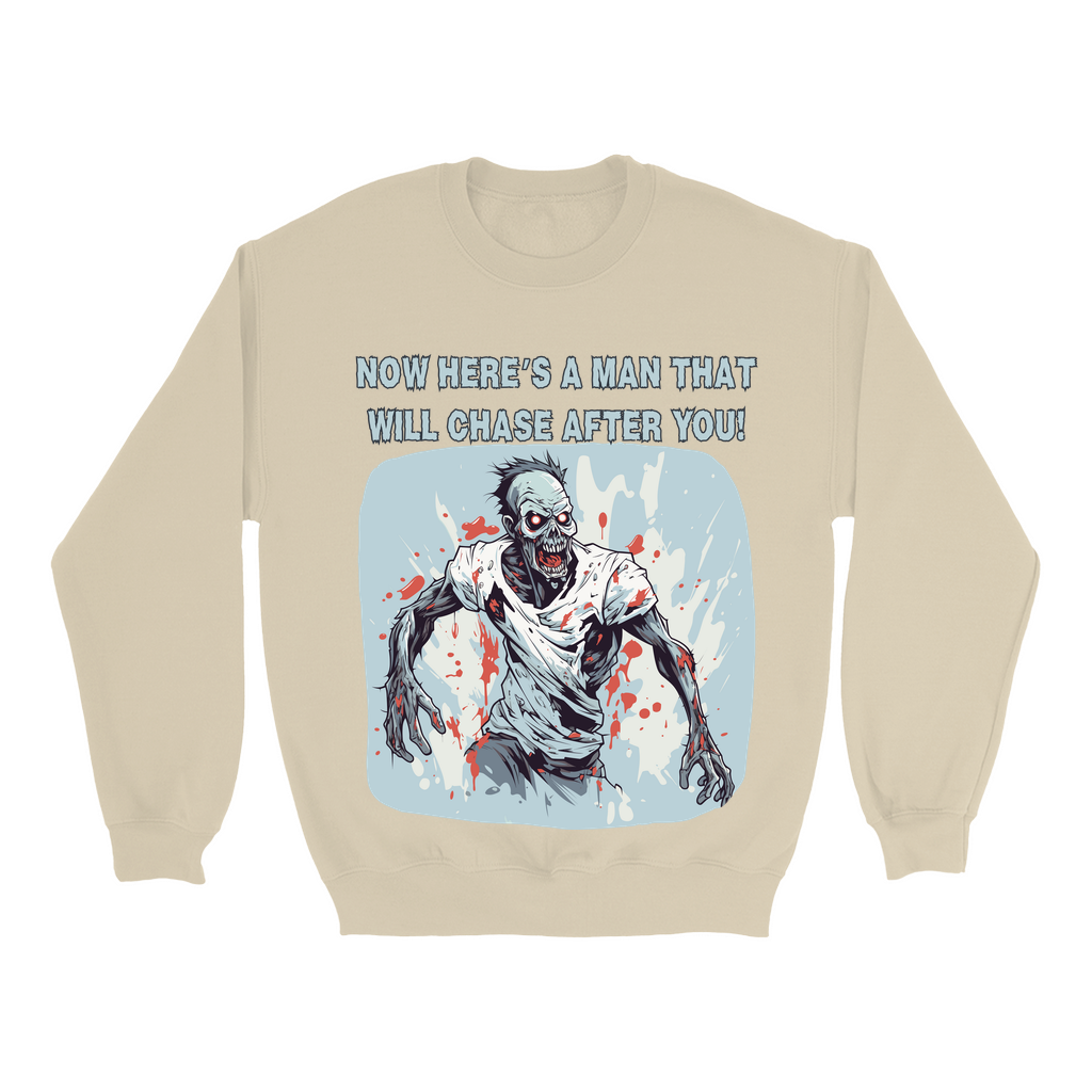 Explore our bewitching collection of Halloween sweatshirts, showcasing the mysterious allure of a zombie on the front.