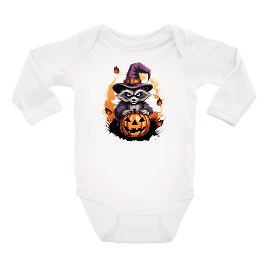 Infant Halloween Raccoon Long Sleeve Onesie