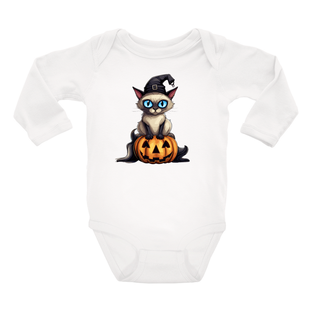 Infant Halloween Cat Long Sleeve Onesie