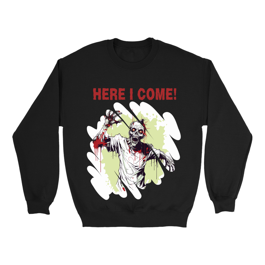 Explore our bewitching collection of Halloween sweatshirts, showcasing the mysterious allure of a zombie on the front.