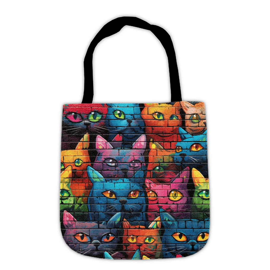 Tapestry Tote Cute Cat Bag Graffiti Cat Hobo Bag Tapestry Shoulder Bag Jacquard Woven Tote Bag Tapestry Tote Kids Grocery Bags Art Cat Mom