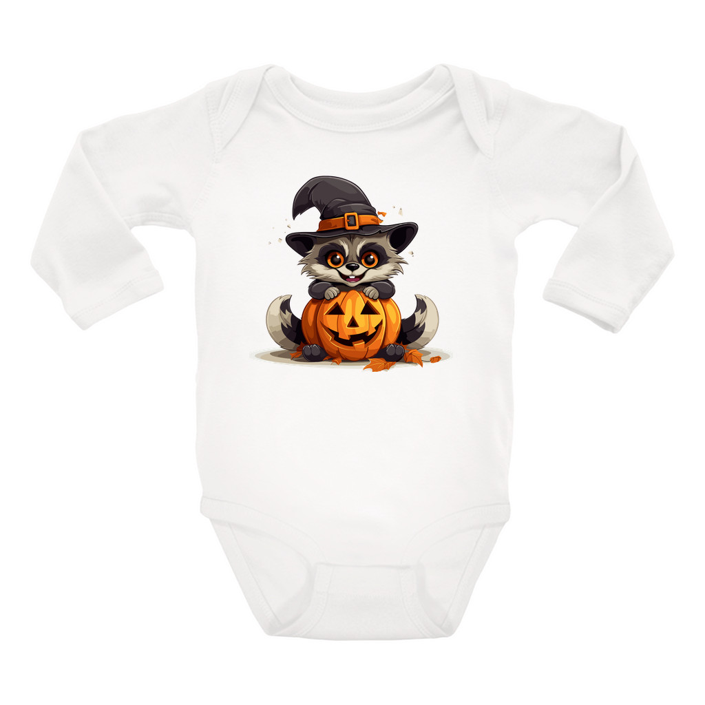 Infant Halloween Raccoon Long Sleeve Onesie