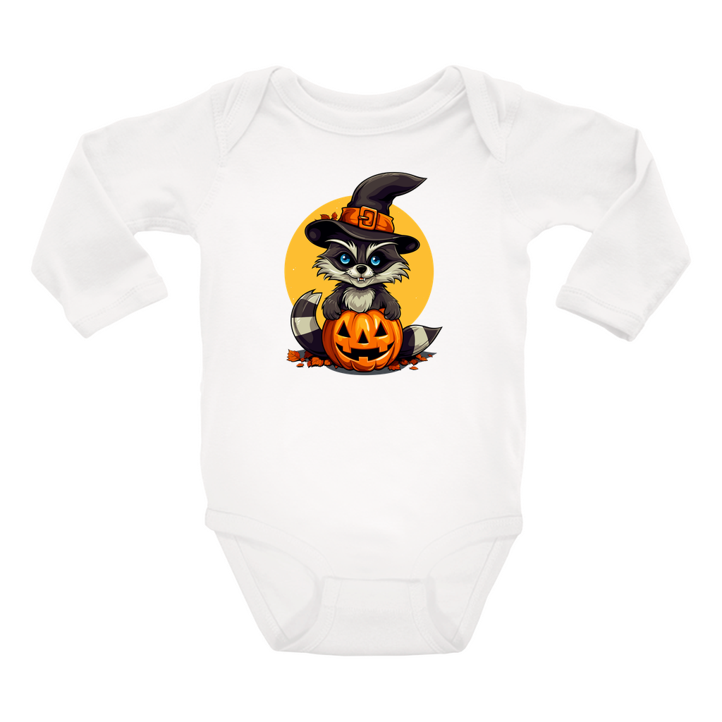 Infant Halloween Raccoon Long Sleeve Onesie