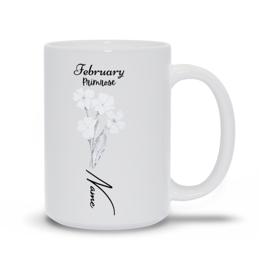 Embrace elegance with our Personalized Birth Flower Ceramic Mug, adorned with your birth flower and name - Elevate your sipping experience!