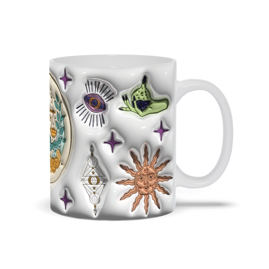 Cosmic Brew:  Inflated Zodiac Sign Mugs – “Libra”