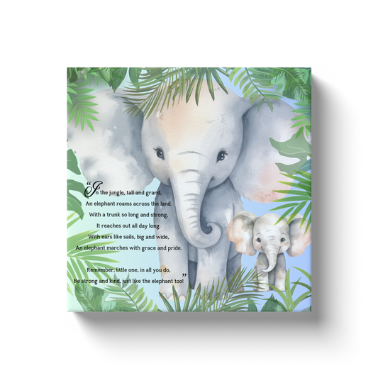 Whimsical Animal Rhyme Canvas Wraps:  Colorful Stories for Kids' Spaces - Elephants