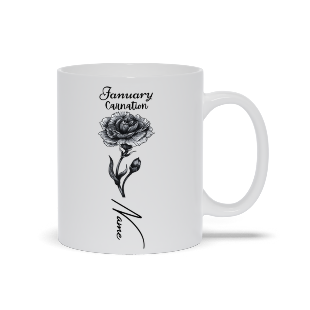 Embrace elegance with our Personalized Birth Flower Ceramic Mug, adorned with your birth flower and name - Elevate your sipping experience!