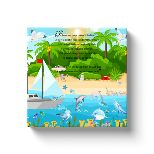 Whimsical Animal Rhyme Canvas Wraps:  Colorful Stories for Kids' Spaces - Dolphins