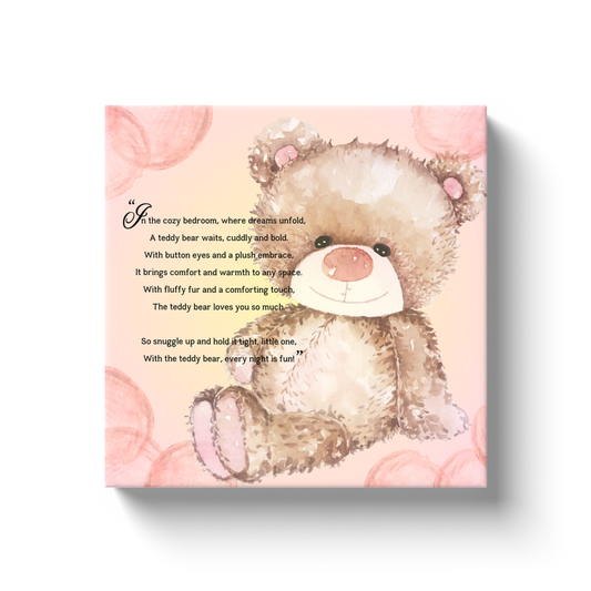 Whimsical Animal Rhyme Canvas Wraps:  Colorful Stories for Kids' Spaces - Teddy Bear