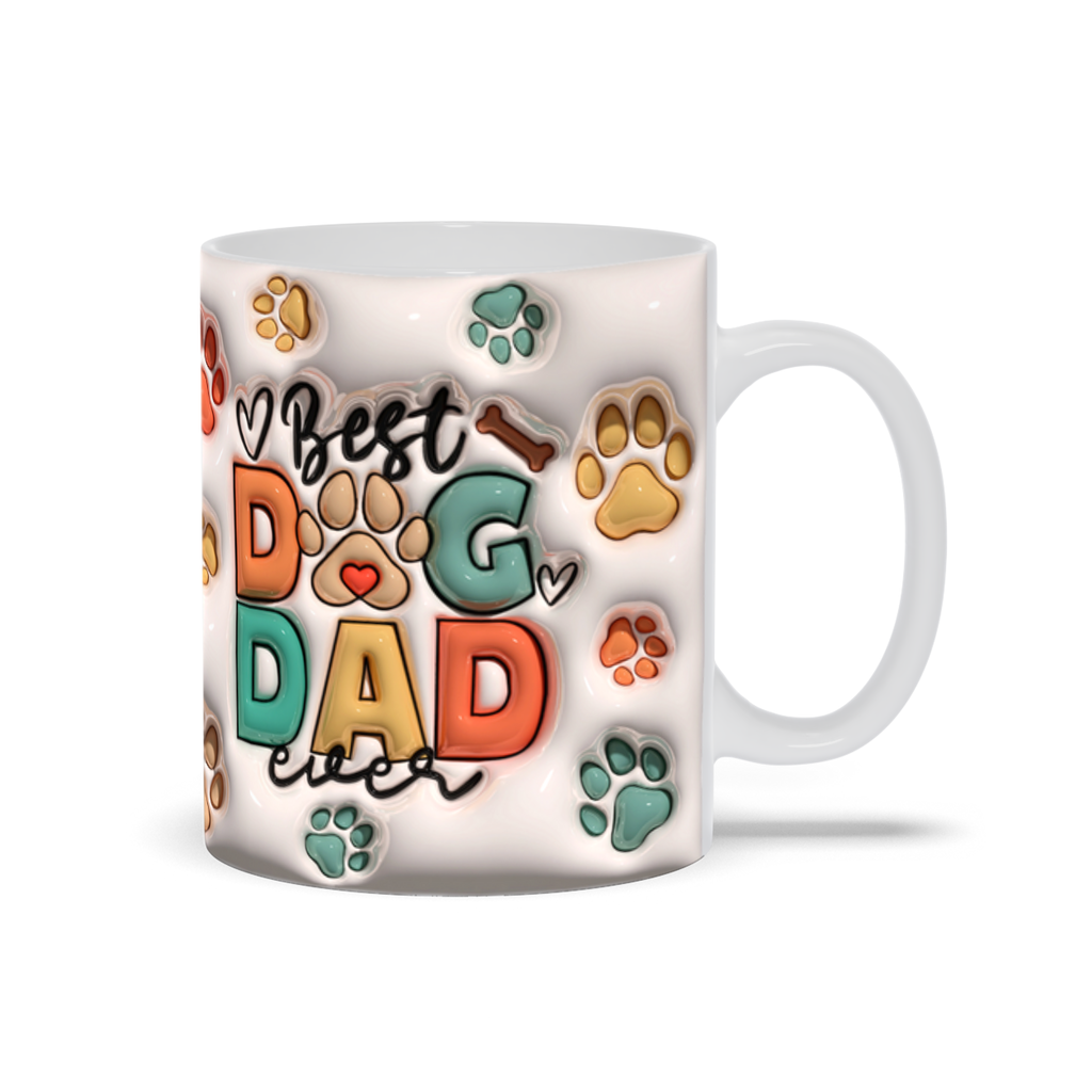 Paws & Love:  Inflated Ceramic Mug Collection – “Best Dog Dad Ever”.