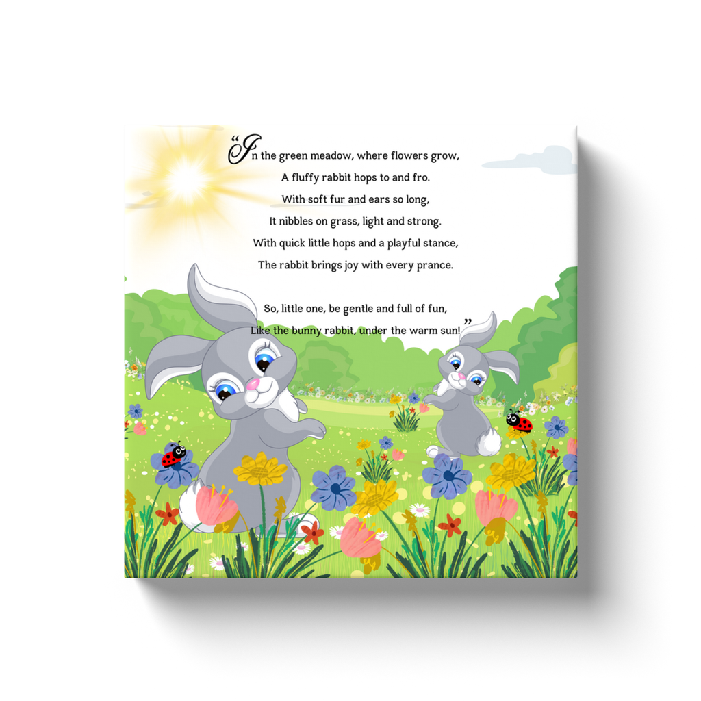 Whimsical Animal Rhyme Canvas Wraps:  Colorful Stories for Kids' Spaces - Rabbits