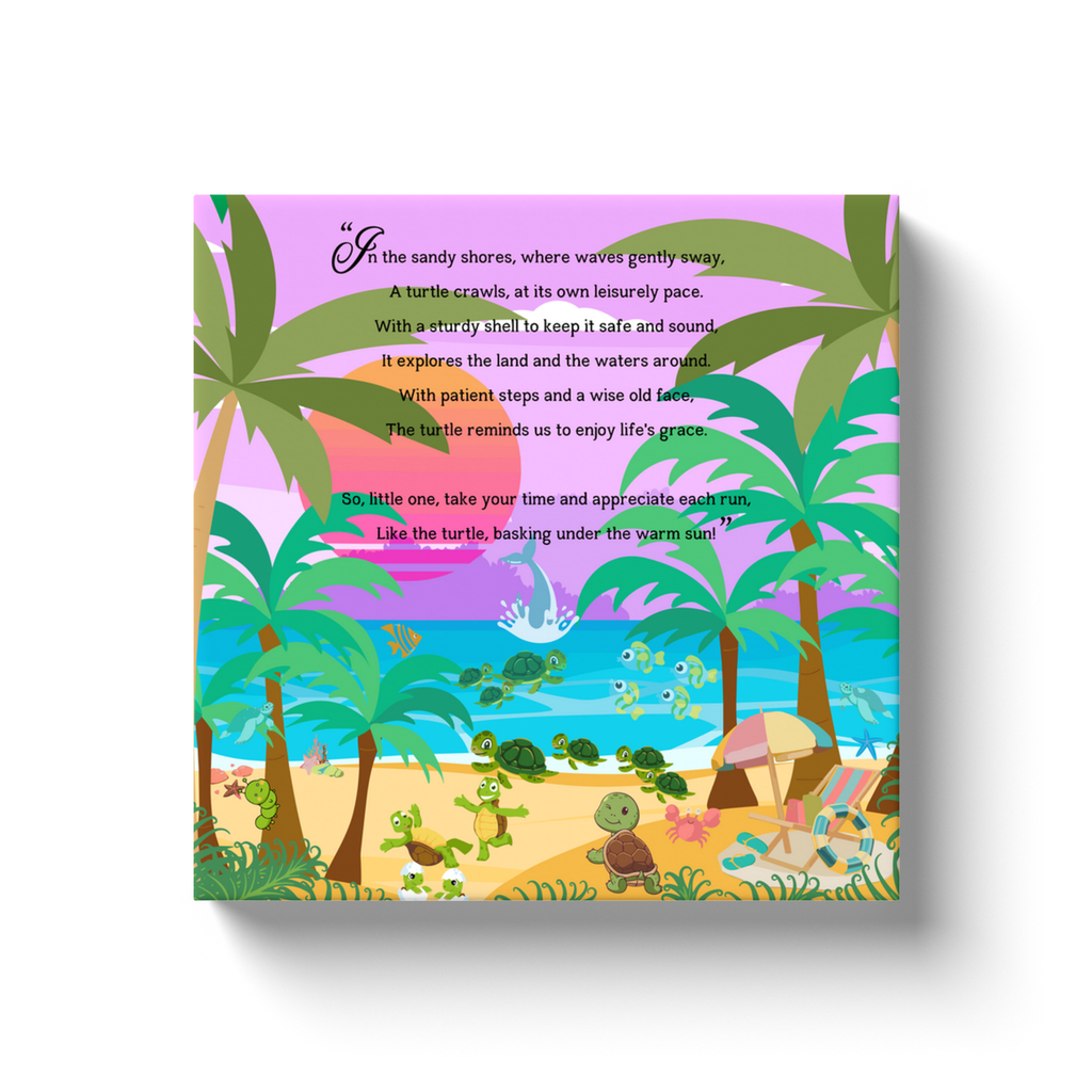 Whimsical Animal Rhyme Canvas Wraps:  Colorful Stories for Kids' Spaces - Turtles