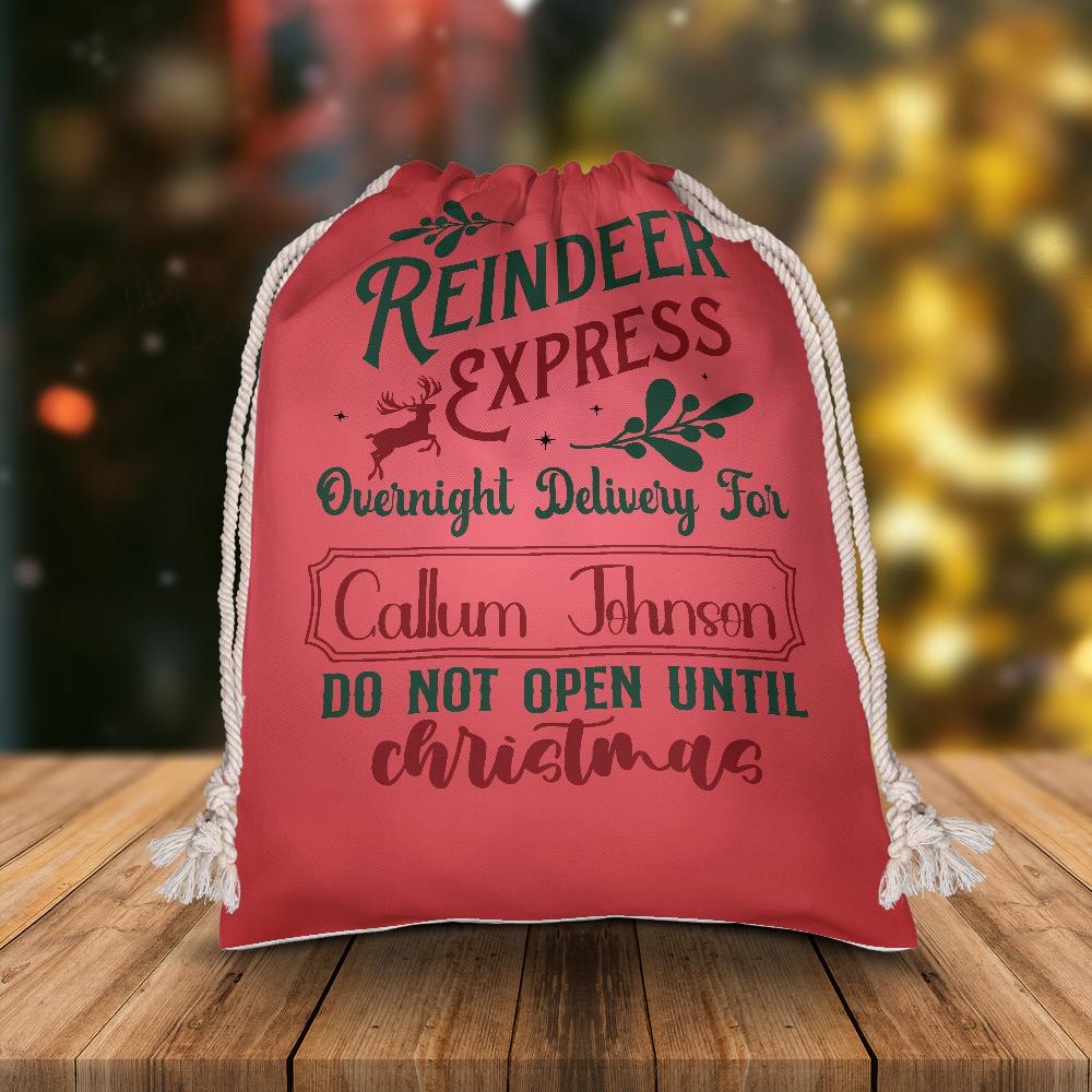 Personalized Large Christmas Drawstring Sack, Personalized Bag, Santa Sack, Kid's Christmas Sack, Christmas Bags, Party Supplies Bag, Gift Sacks