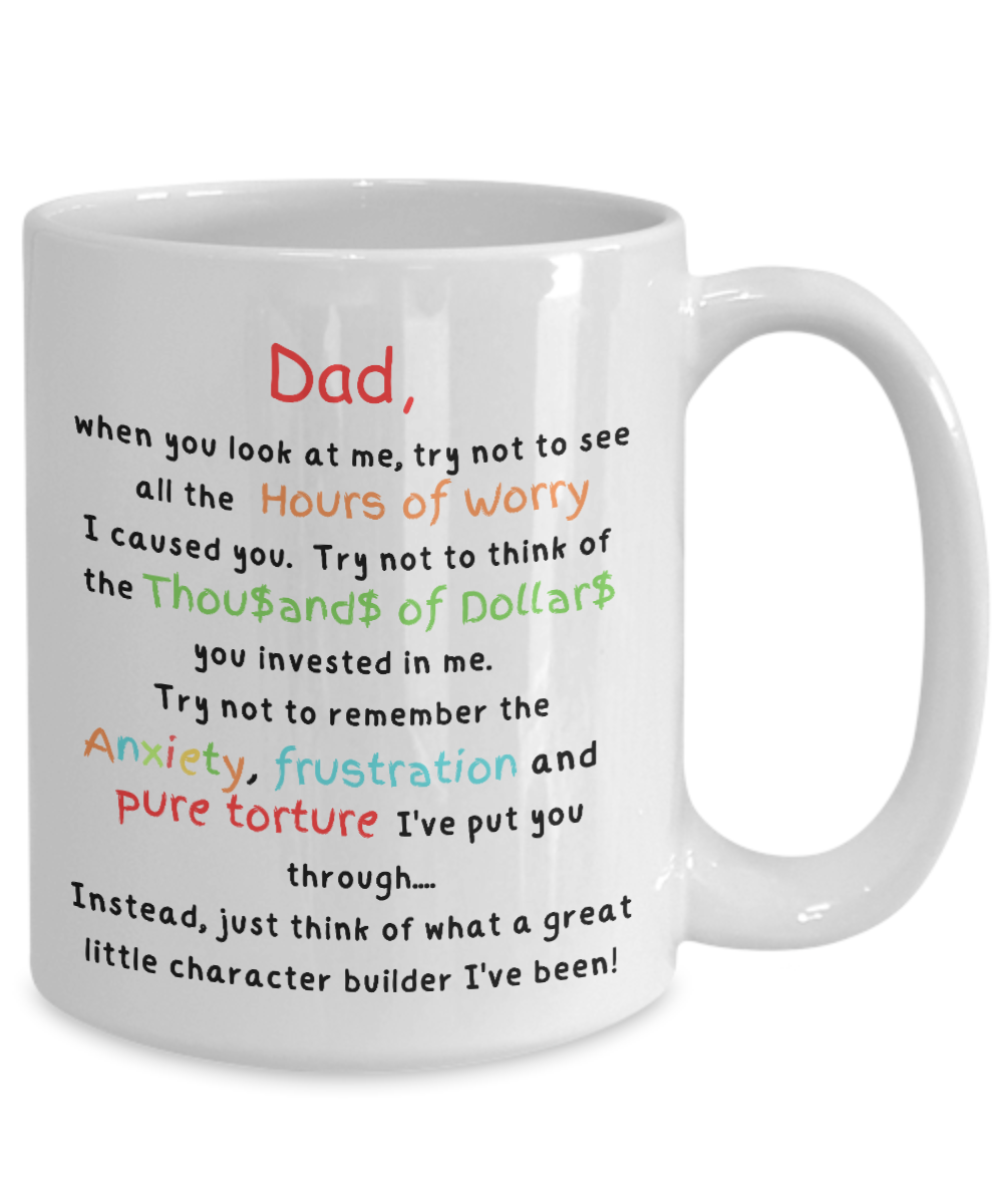Laugh & Sip:  Delightful Character Builder Mugs for Dad - Perfect for Every Sip & Smile!