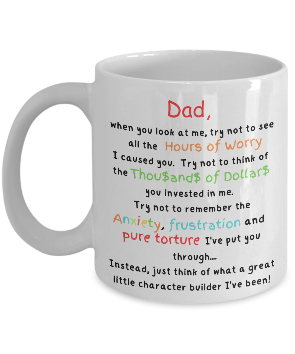 Laugh & Sip:  Delightful Character Builder Mugs for Dad - Perfect for Every Sip & Smile!