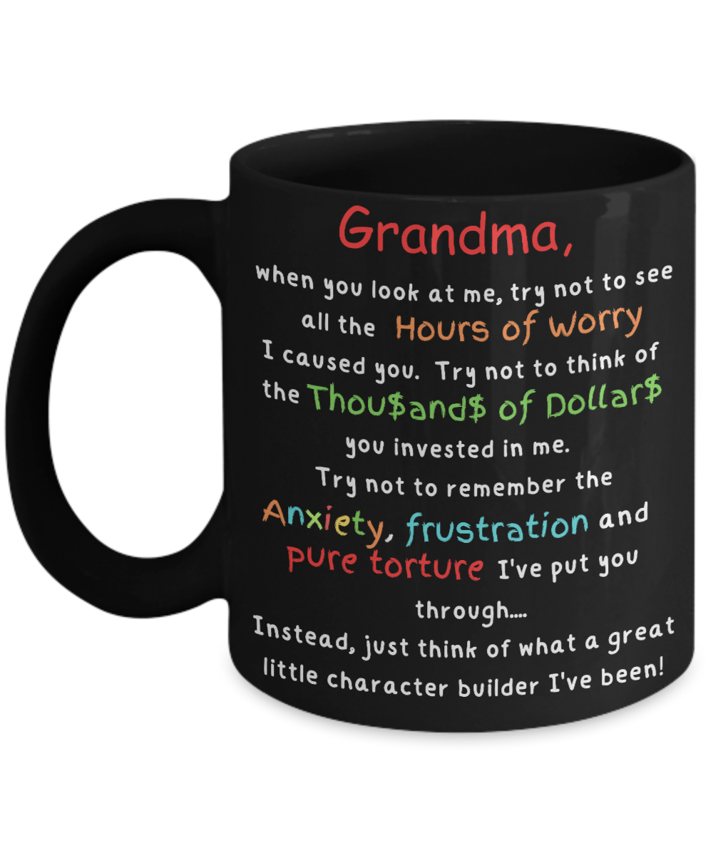 Laugh & Sip:  Delightful Character Builder Mugs for Grandma - Perfect for Every Sip & Smile!