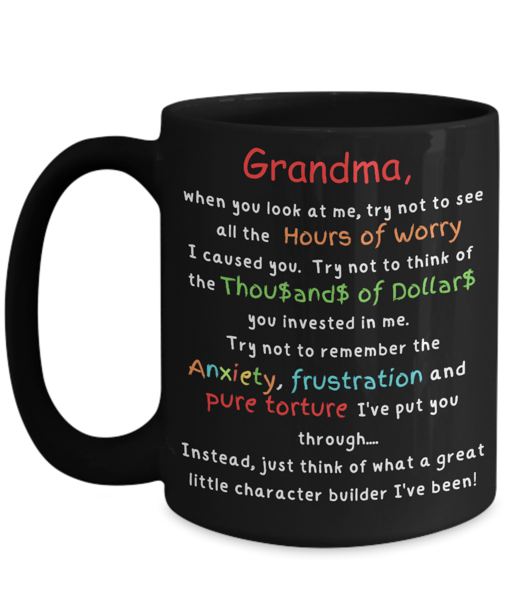 Laugh & Sip:  Delightful Character Builder Mugs for Grandma - Perfect for Every Sip & Smile!