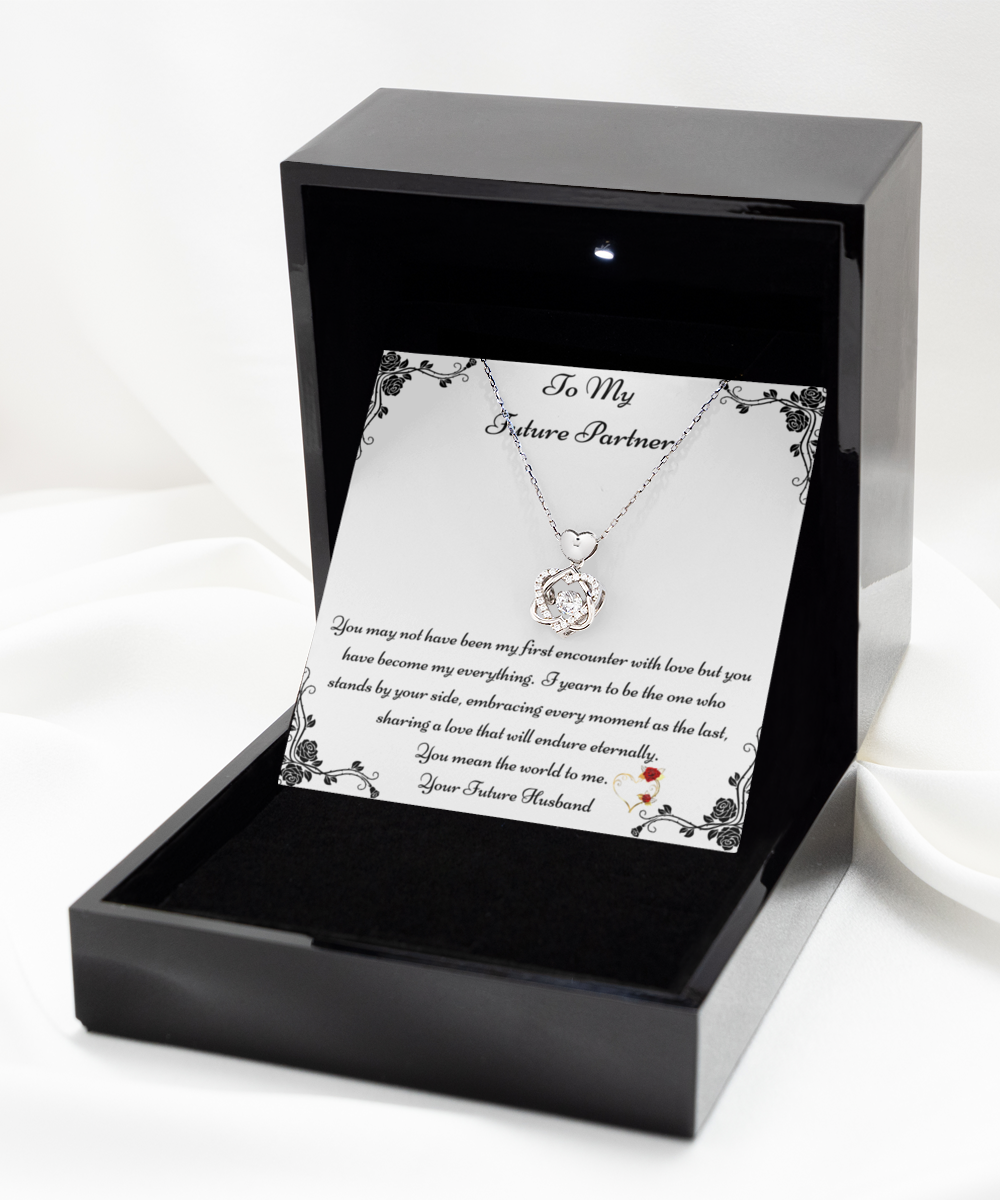 My Future Partner Gift, Future Wife Necklace, Fiancée Necklace, Heart Knot Gold, Heart Knot Silver, Love Knot Rose Gold, Love Knot Silver, Solitaire Crystal, Double Crystal Circle, Crystal Gold Cross, Jewelry, Jewellery