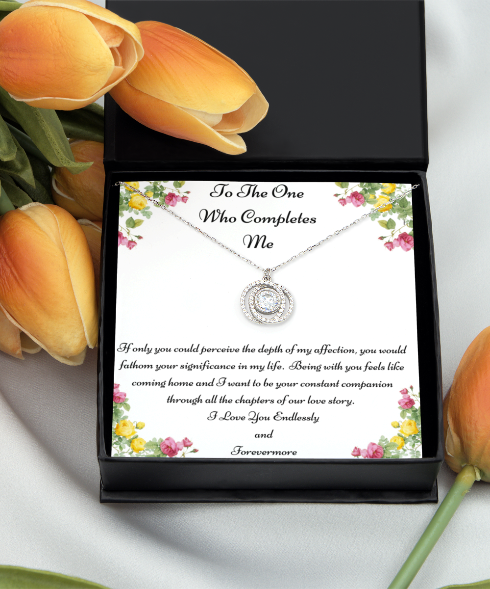 To The One Who Completes Me, Future Wife Necklace, Fiancée Necklace, Heart Knot Gold, Heart Knot Silver, Love Knot Rose Gold, Love Knot Silver, Solitaire Crystal, Double Crystal Circle, Crystal Gold Cross, Jewelry, Jewellery