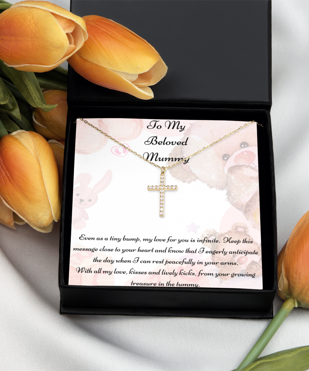 To My Beloved Mummy, Mother-to-be Gift, Mummy Necklace, Baby Shower Gift, Future Mummy, Heart Knot Gold, Heart Knot Silver, Love Knot Rose Gold, Love Knot Silver, Solitaire Crystal, Double Crystal Circle