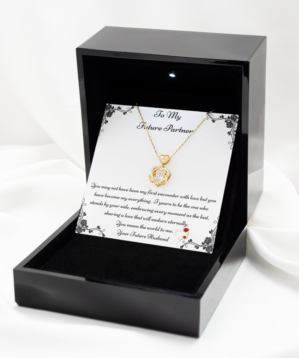 My Future Partner Gift, Future Wife Necklace, Fiancée Necklace, Heart Knot Gold, Heart Knot Silver, Love Knot Rose Gold, Love Knot Silver, Solitaire Crystal, Double Crystal Circle, Crystal Gold Cross, Jewelry, Jewellery