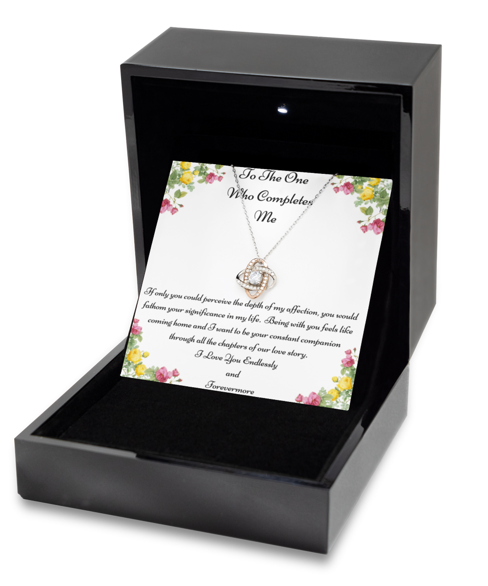 To The One Who Completes Me, Future Wife Necklace, Fiancée Necklace, Heart Knot Gold, Heart Knot Silver, Love Knot Rose Gold, Love Knot Silver, Solitaire Crystal, Double Crystal Circle, Crystal Gold Cross, Jewelry, Jewellery