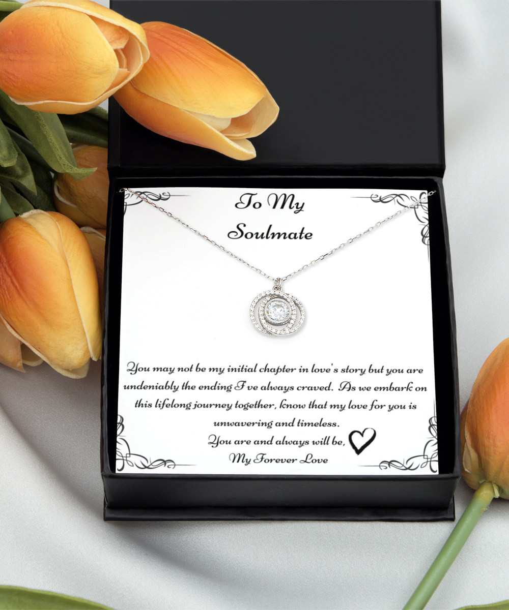 To My Soulmate, Future Wife Necklace, Fiancée Necklace, Heart Knot Gold, Heart Knot Silver, Love Knot Rose Gold, Love Knot Silver, Solitaire Crystal, Double Crystal Circle, Crystal Gold Cross, Jewelry, Jewellery