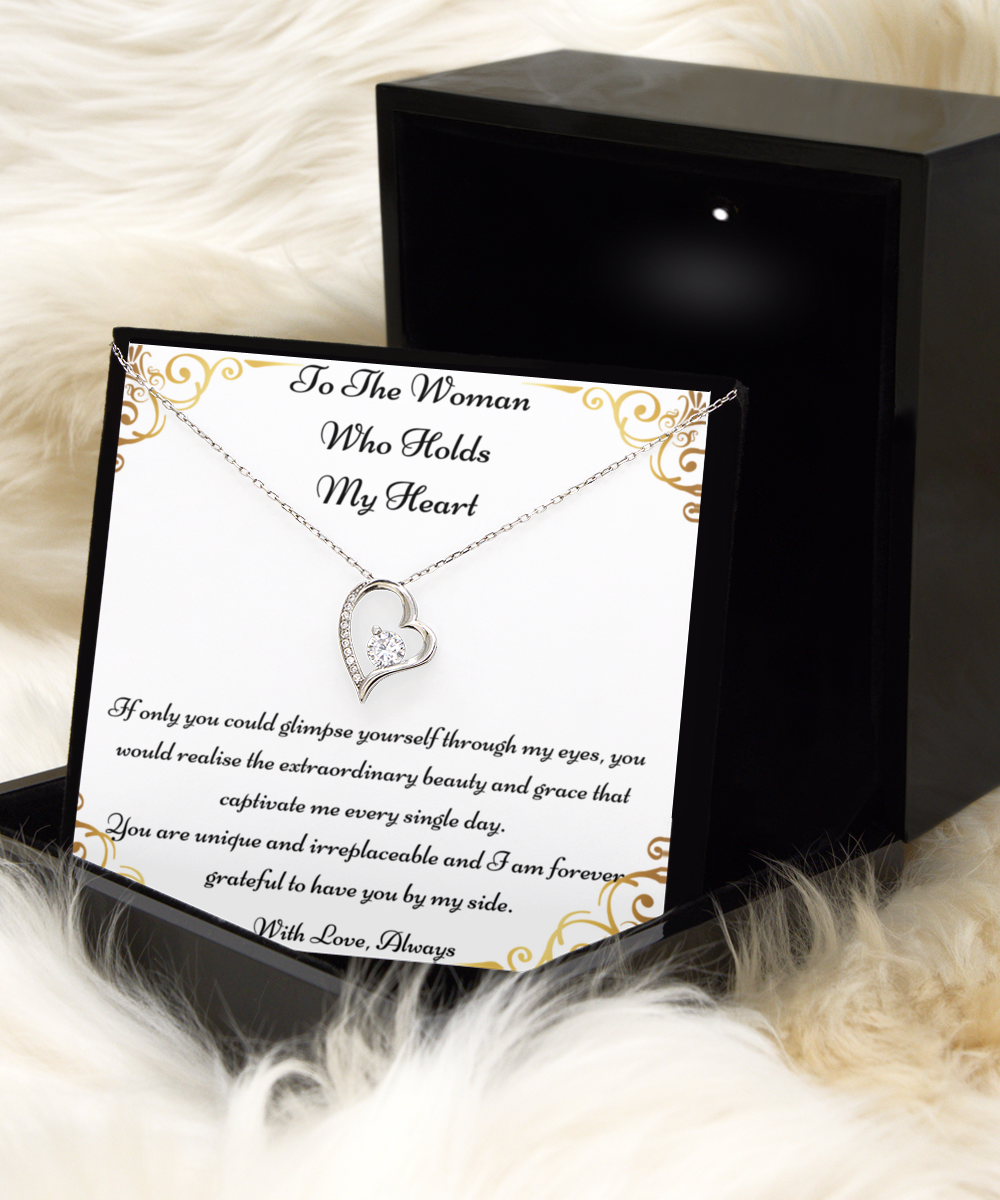 To The Woman Who Holds My Heart, Future Wife Necklace, Fiancée Necklace, Heart Knot Gold, Heart Knot Silver, Love Knot Rose Gold, Love Knot Silver, Solitaire Crystal, Double Crystal Circle, Crystal Gold Cross, Jewelry, Jewellery