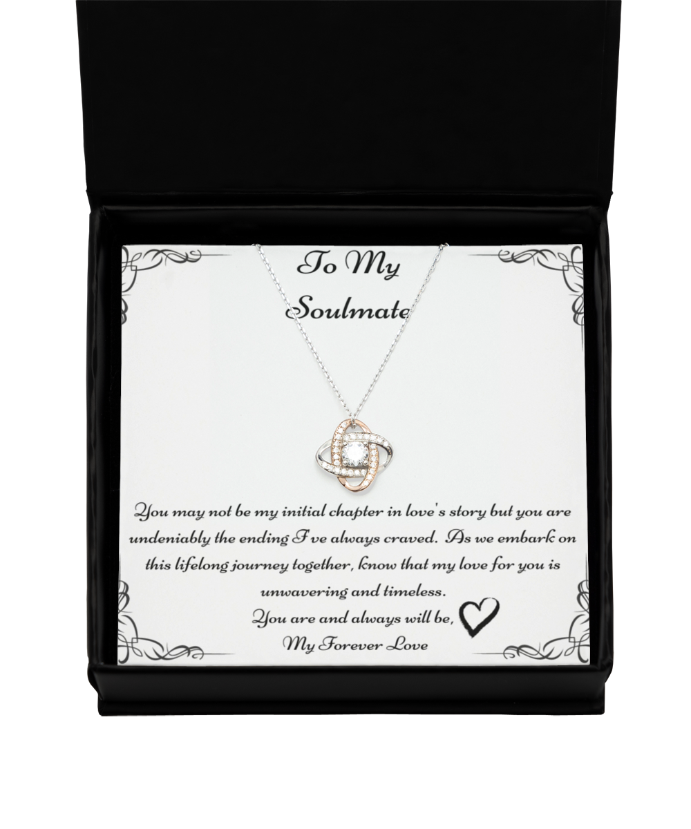 To My Soulmate, Future Wife Necklace, Fiancée Necklace, Heart Knot Gold, Heart Knot Silver, Love Knot Rose Gold, Love Knot Silver, Solitaire Crystal, Double Crystal Circle, Crystal Gold Cross, Jewelry, Jewellery