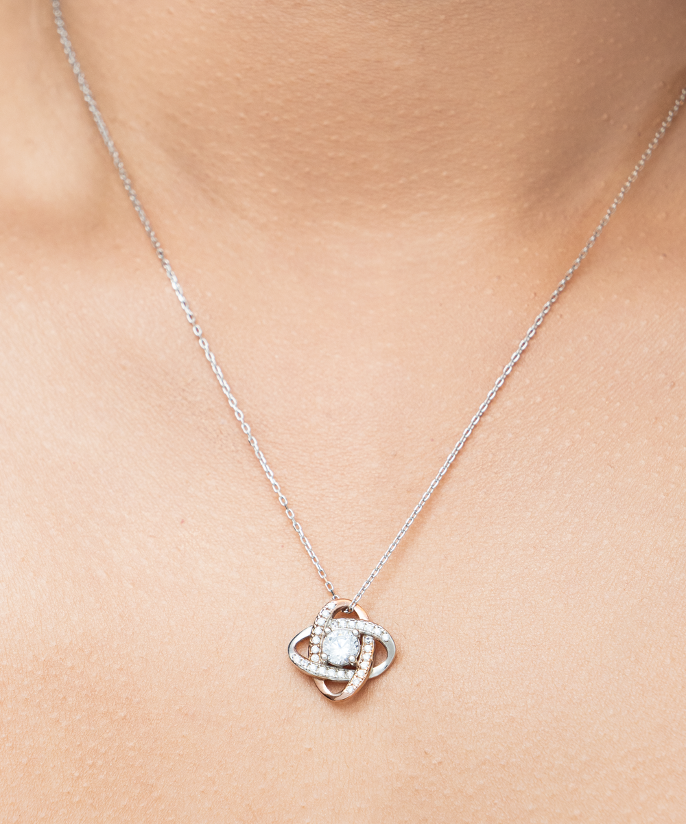 To My Beloved Mummy, Mother-to-be Gift, Mummy Necklace, Baby Shower Gift, Future Mummy, Heart Knot Gold, Heart Knot Silver, Love Knot Rose Gold, Love Knot Silver, Solitaire Crystal, Double Crystal Circle