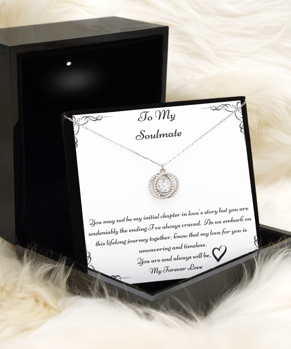 To My Soulmate, Future Wife Necklace, Fiancée Necklace, Heart Knot Gold, Heart Knot Silver, Love Knot Rose Gold, Love Knot Silver, Solitaire Crystal, Double Crystal Circle, Crystal Gold Cross, Jewelry, Jewellery