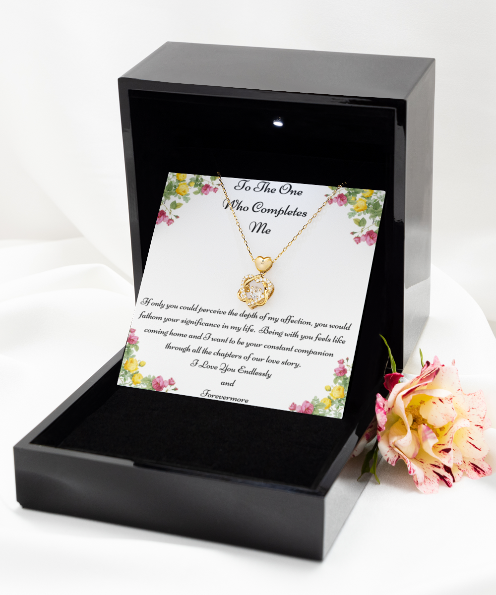 To The One Who Completes Me, Future Wife Necklace, Fiancée Necklace, Heart Knot Gold, Heart Knot Silver, Love Knot Rose Gold, Love Knot Silver, Solitaire Crystal, Double Crystal Circle, Crystal Gold Cross, Jewelry, Jewellery