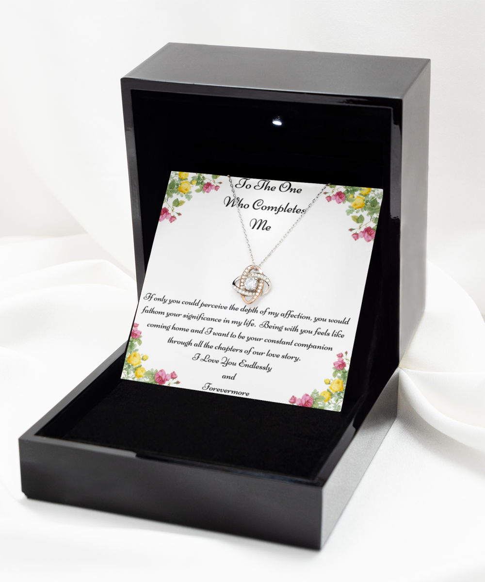 To The One Who Completes Me, Future Wife Necklace, Fiancée Necklace, Heart Knot Gold, Heart Knot Silver, Love Knot Rose Gold, Love Knot Silver, Solitaire Crystal, Double Crystal Circle, Crystal Gold Cross, Jewelry, Jewellery