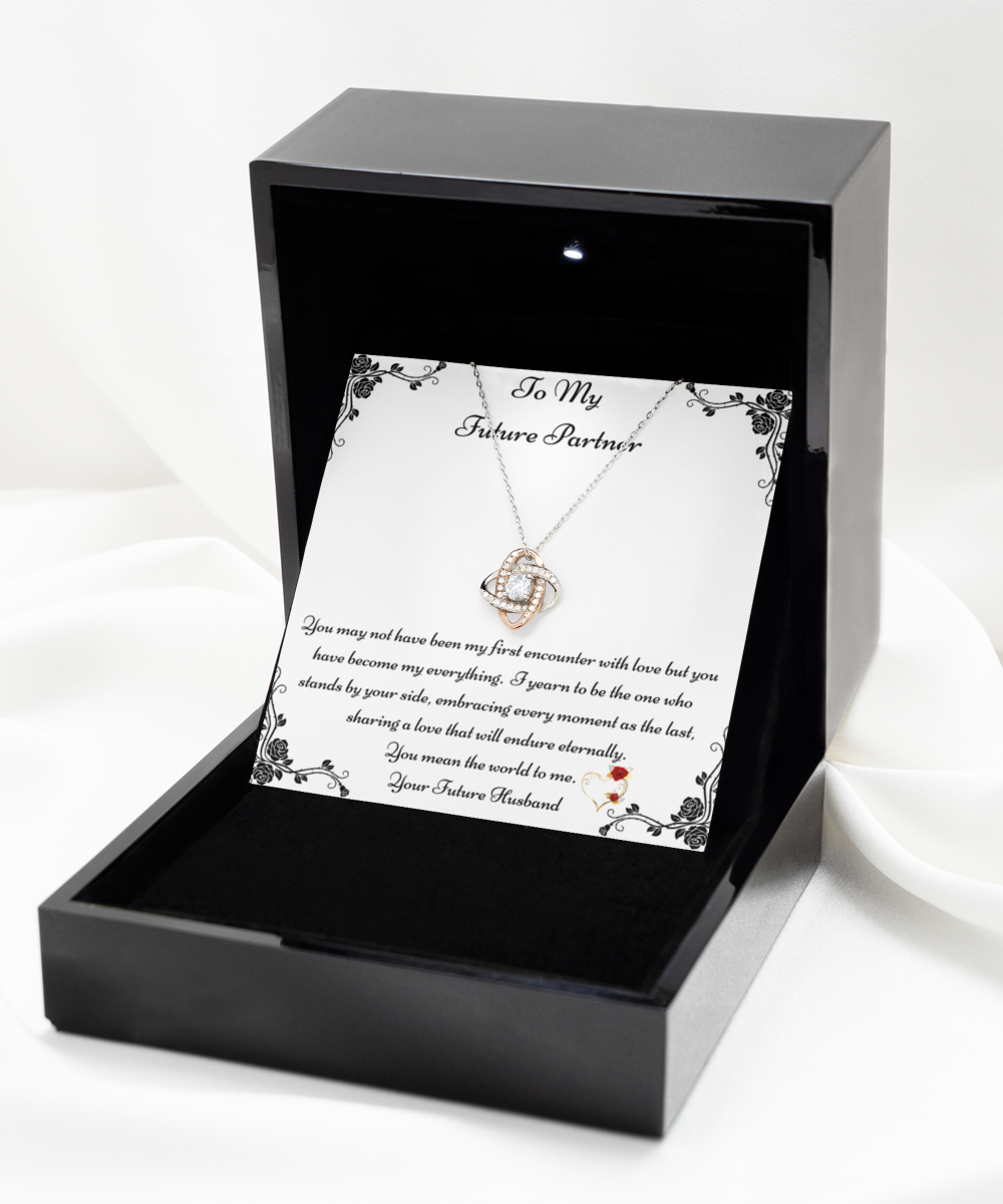 My Future Partner Gift, Future Wife Necklace, Fiancée Necklace, Heart Knot Gold, Heart Knot Silver, Love Knot Rose Gold, Love Knot Silver, Solitaire Crystal, Double Crystal Circle, Crystal Gold Cross, Jewelry, Jewellery