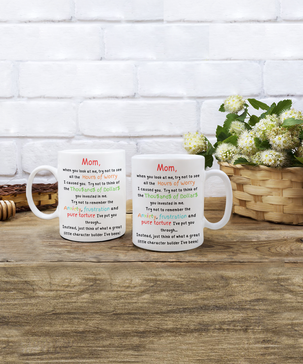 Laugh & Sip:  Delightful Character Builder Mugs for Mom - Perfect for Every Sip & Smile!