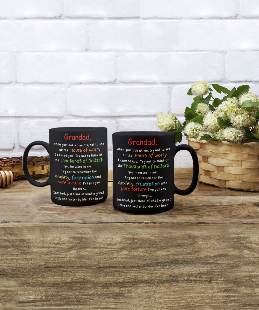 Laugh & Sip:  Delightful Character Builder Mugs for Grandad - Perfect for Every Sip & Smile!